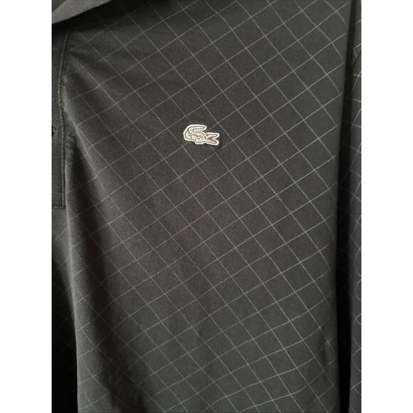 Lacoste Long Sleeve Black Diamond Pattern Polo Crocodile 5191L | Men’s 5 (Large) - Picture 3 of 9